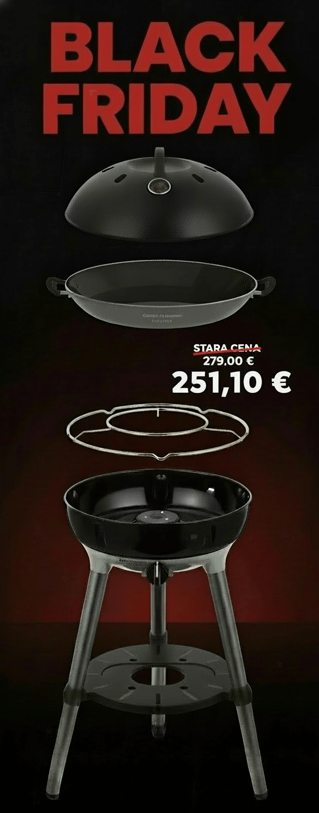 Cadac plinski žar Carri Chef 40 BBQ/Paella Pan 30mbar